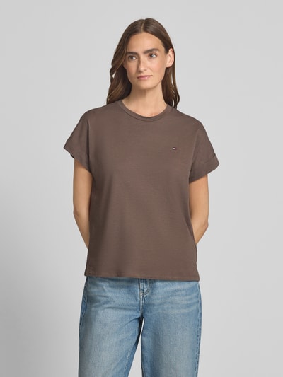 Tommy Hilfiger T-shirt o kroju regular fit z czystej bawełny Jasnobrązowy 4
