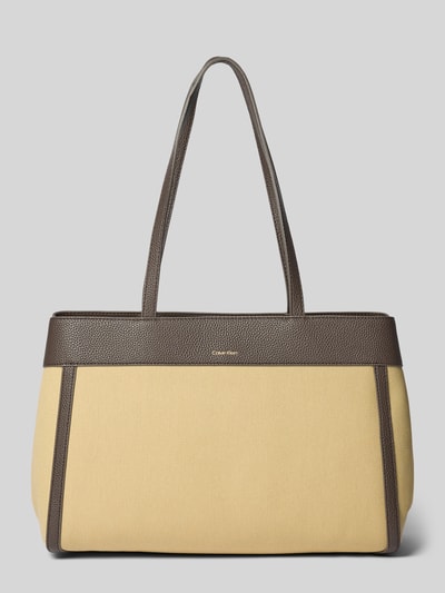 CK Calvin Klein Shopper aus Baumwoll-Canvas Beige 4