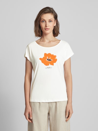 Marc O'Polo T-shirt met labelprint Offwhite - 4