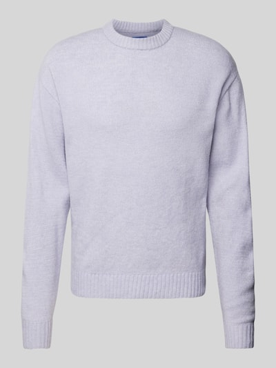 Jack & Jones Strickpullover mit gerippten Abschlüssen Modell 'OLLIE' Hellgrau 1