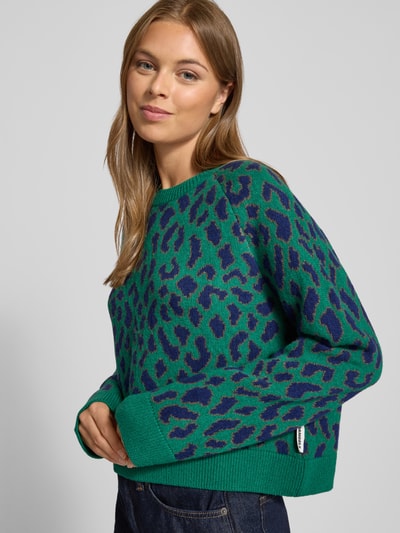 Armedangels Loose fit pullover van zuivere wol, model 'DILIRIAA LEOPAA' Groen - 3