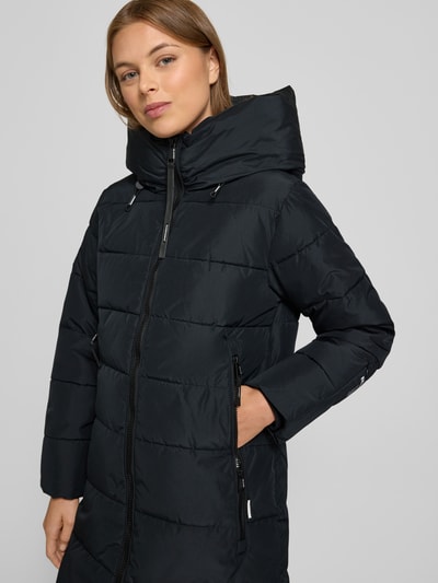 khujo Regular fit gewatteerde lange jas met gevoerde opstaande kraag, model Jilia' Marineblauw - 3