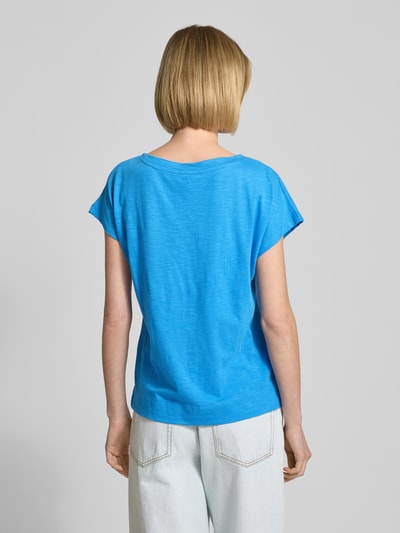 s.Oliver RED LABEL Relaxed fit T-shirt van een mix van katoen en viscose met artworkprint Blauw - 5