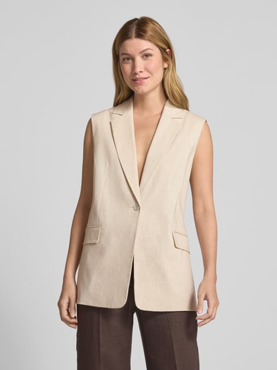 s.Oliver BLACK LABEL Relaxed Fit Weste aus Baumwoll-Mix mit Leinen Sand 4