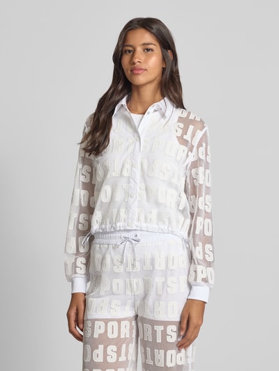 Marc Cain Semitransparenter Blouson mit Druckknopfverschluss Weiss 4