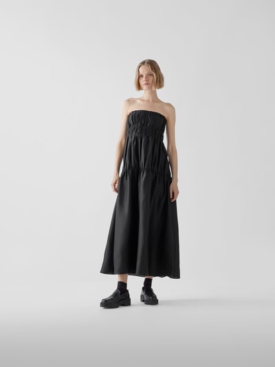 Sir Seidenkleid mit Smok-Details Schwarz 1