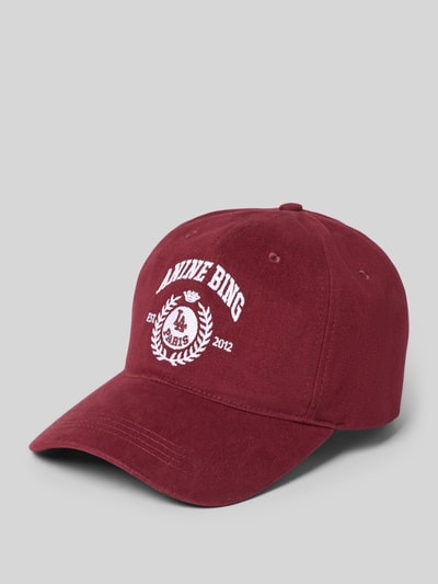 Anine Bing Basecap mit Logo-Stitching Dunkelrot 1