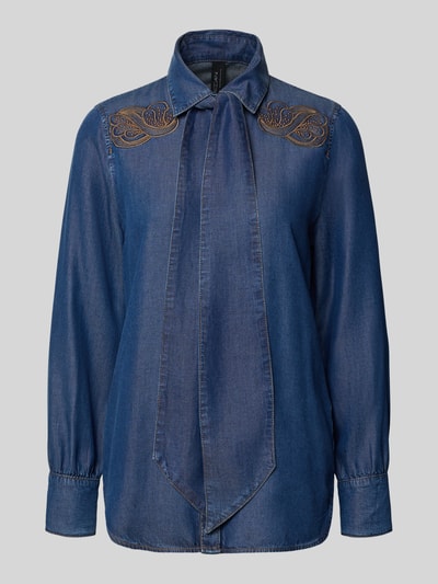 Marc Cain Jeansbluse in Denim-Optik Marine Melange 2