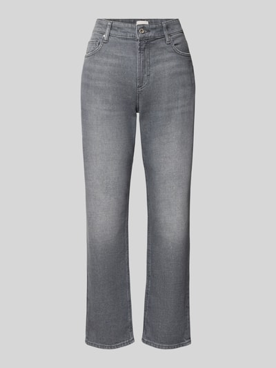 Produktfoto, graue Straight Fit Jeans aus Baumwoll-Mix Modell 'MADISON S' von Brax, glatte Oberfläche, dezentes Used-Finish, Damen Straight Fit Jeans von Brax