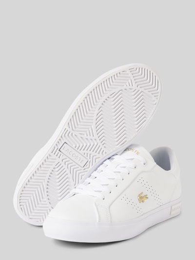 Lacoste Leren sneaker met logo-applicatie, model 'POWERCOURT 2.0' Wit - 4