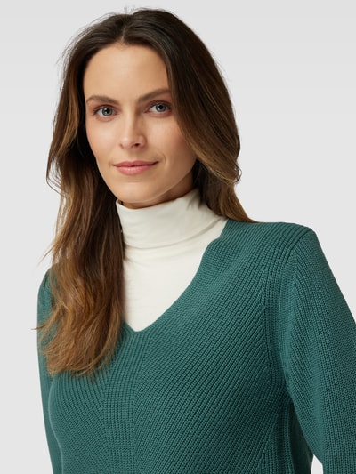 Tom Tailor Gebreide pullover met V-hals Flessengroen - 3