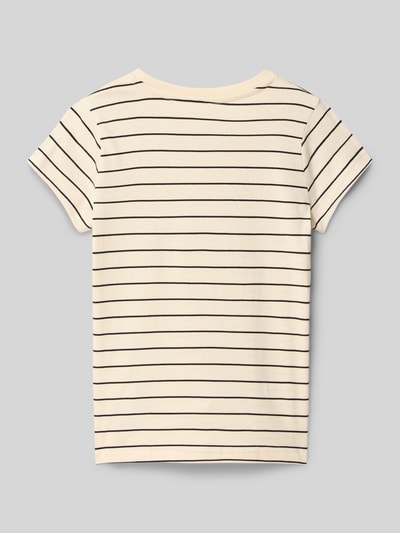 Calvin Klein Jeans T-shirt o kroju slim fit z okrągłym dekoltem Piaskowy 3