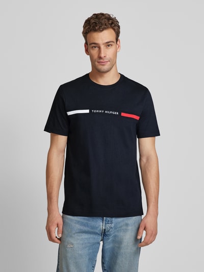 Tommy Hilfiger Regular Fit T-Shirt mit Label-Stitching Marine 4