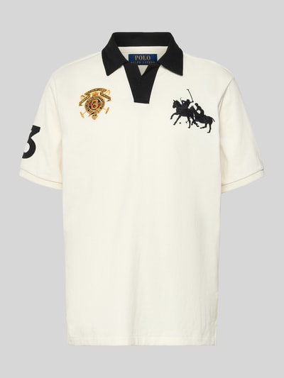 Produktfoto, Regular Fit Poloshirt aus reiner Baumwolle von Polo Ralph Lauren, biała bawełna, haftowane logo, krój regular fit, polokragen, gładka faktura
