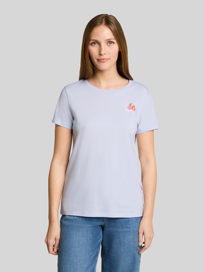 Tom Tailor Denim Regular Fit T-Shirt aus reiner Baumwolle mit Motiv-Print Hellblau 4
