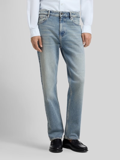 BOSS straight fit jeans van katoenmix Jeansblauw - 4