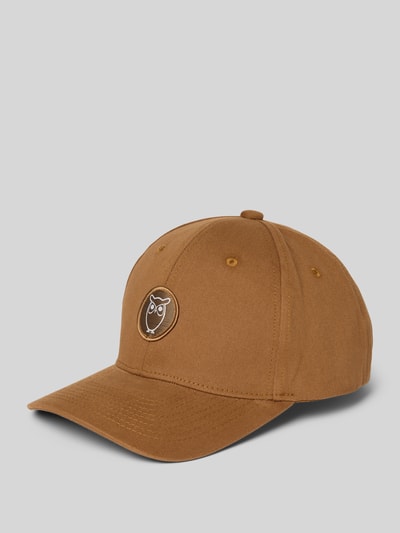 Knowledge Cotton Apparel Basecap mit Label-Detail Cognac 1