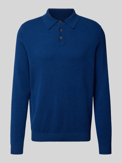 Christian Berg Men Gebreide pullover van puur kasjmier Marineblauw gemêleerd - 2