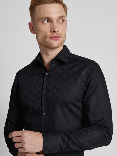 HUGO Slim Fit Business-Hemd mit Kentkragen Modell 'Kenno' Black 3