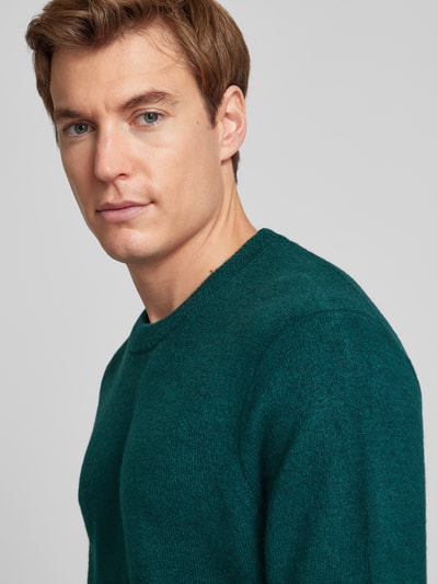 Scotch & Soda Sweter z dzianiny o kroju regular fit z okrągłym dekoltem Petrol 3