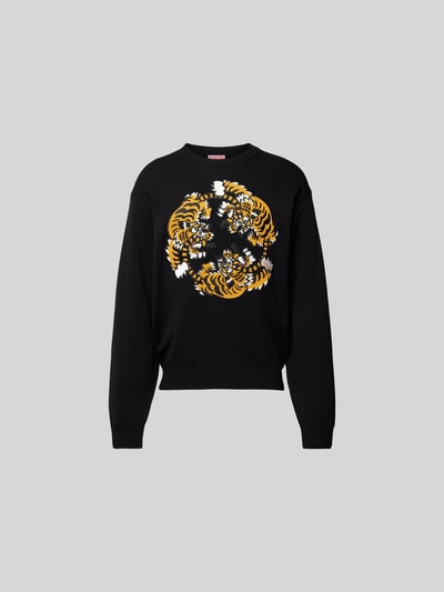 Kenzo Wollpullover in Strick-Optik Black 2