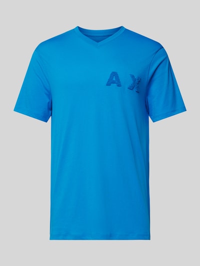 ARMANI EXCHANGE T-shirt z naszywkami z logo Królewski niebieski 2