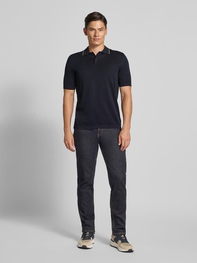 Marc O'Polo Regular fit poloshirt van puur katoen - Marc O'Polo × DFB Travel Collection Donkerblauw - 1