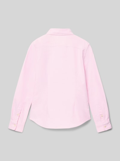 Polo Ralph Lauren Teens Regular fit overhemdblouse met logostitching, model 'Trinetteox' Roze - 3
