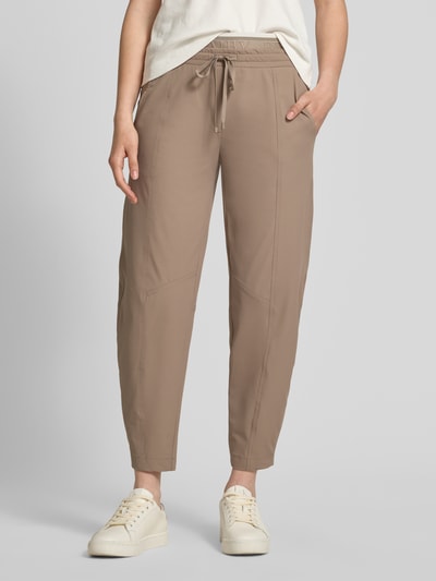 Cambio Stoffhose mit Logo-Bund und Kordelzug Modell 'EDEN' Sand 4