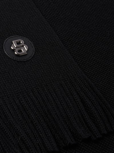 BOSS Szal z czystej żywej wełny model ‘ALBAS_BADGE’ Czarny 2