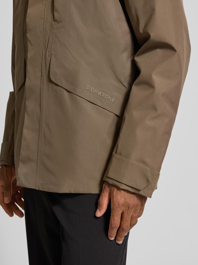 Didriksons Jack met labeldetail, model 'ADAM' Donkerbruin - 3