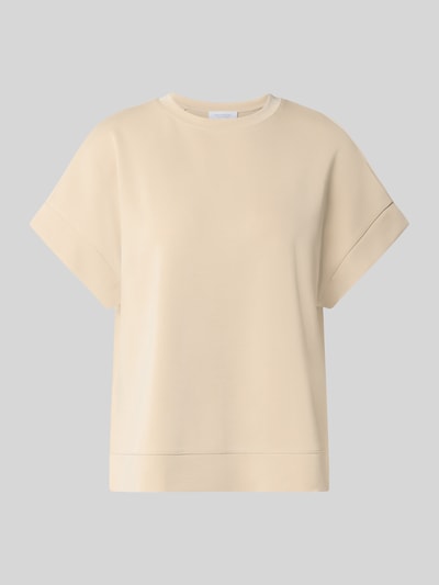 Produktfoto, T-Shirt mit elastischen Abschlüssen von Rich & Royal in Beige, glatte Textur, Rundhalsausschnitt, Relaxed Fit, Modal-Mix mit Stretch-Anteil