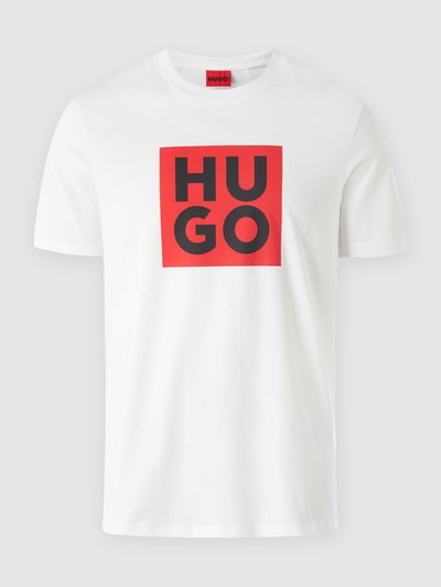 HUGO T-Shirt mit Logo-Print Modell 'Daltor'  Weiss 1