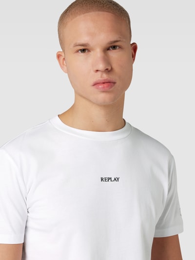 Replay T-Shirt mit Label-Print Weiss 3