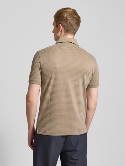 Emporio Armani Slim Fit Poloshirt mit Label-Print Taupe 5