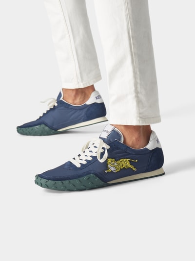 Kenzo Logo-Sneakers aus Textil und Veloursleder Blau 1