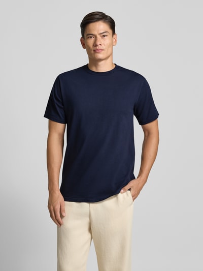 American Vintage T-shirt met ronde hals, model 'FIZVALLEY Marineblauw - 4