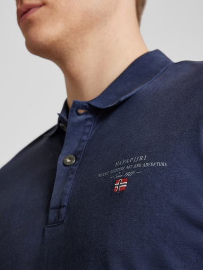 Napapijri Regular fit poloshirt met labelprint, model 'elbas' Marineblauw - 3