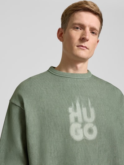 HUGO Sweatshirt mit Label-Print Modell 'Dinkam' Mint 3