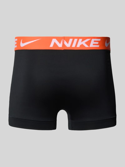 Produktfoto, Micro Trunks im 3er-Pack mit Logo-Bund von Nike aus Material-Mix mit Stretch-Anteil, körpernaher Schnitt, schwarzes Design, kontrastfarbener Elastischer-Logo-Bund, Logo-Print, 3er-Pack für Herren