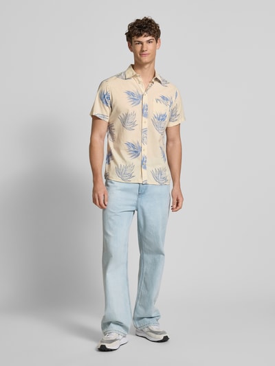 Blend Regular Fit Freizeithemd mit 1/2-Arm Modell 'ALAN' Beige 1