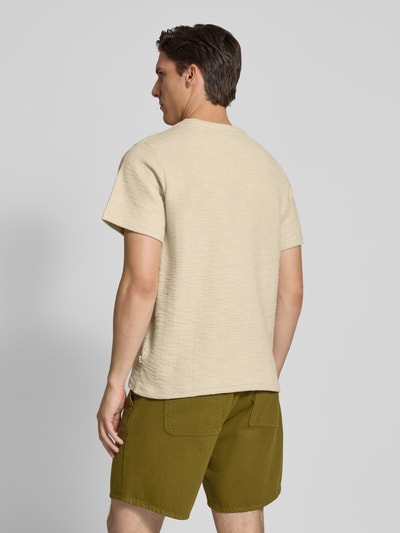 Forét T-shirt met geribde ronde hals, model 'WILLOW' Offwhite - 5