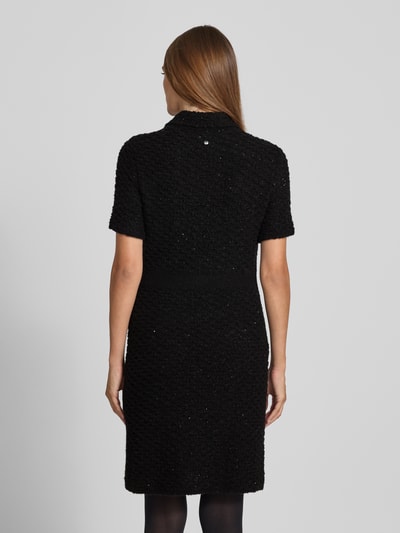 Marc Cain Knielange jurk met alpaca en pailletten Zwart - 5