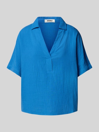 ECOALF Oversized blouseshirt met V-hals, model 'DENISALF' Koningsblauw - 2