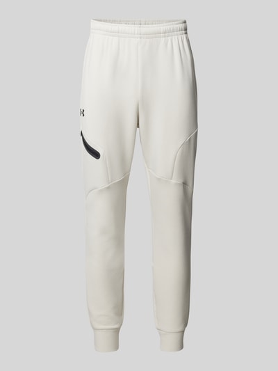 Under Armour Relaxed Fit Sweatpants mit Logo-Print Modell 'Unstoppable' Offwhite 1