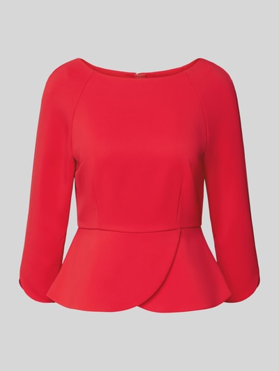 Marc Cain Bluse mit Rundhalsausschnitt und rückseitigem Reißverschluss Rot 2