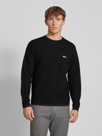 BOSS Green Pullover mit Strukturmuster Modell 'Rartic' Black 4