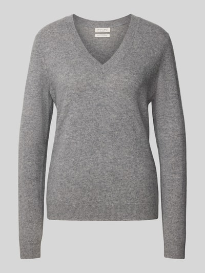 Christian Berg Woman Gebreide pullover met V-hals Grafiet gemêleerd - 2