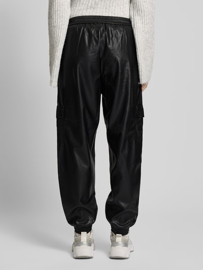 Only Stoffen broek in leerlook, model 'FADUMA' Zwart - 5