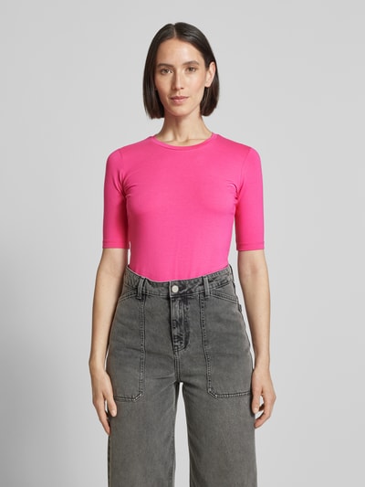 HUGO T-Shirt mit geripptem Rundhalsausschnitt Modell 'Darnelia' Pink 4